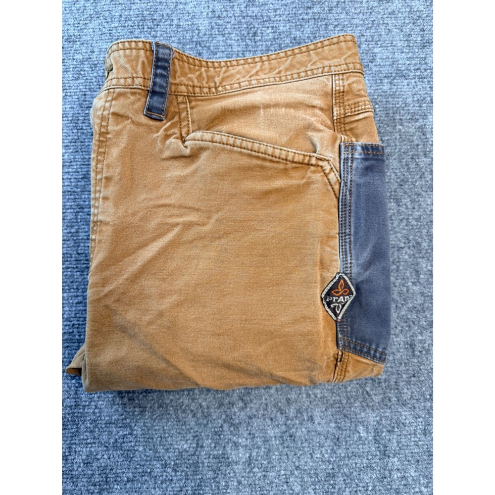 Prana Zion Mens 34 Brown Canvas Hiking Pants Workwear Tactical Outdoor Inseam 29